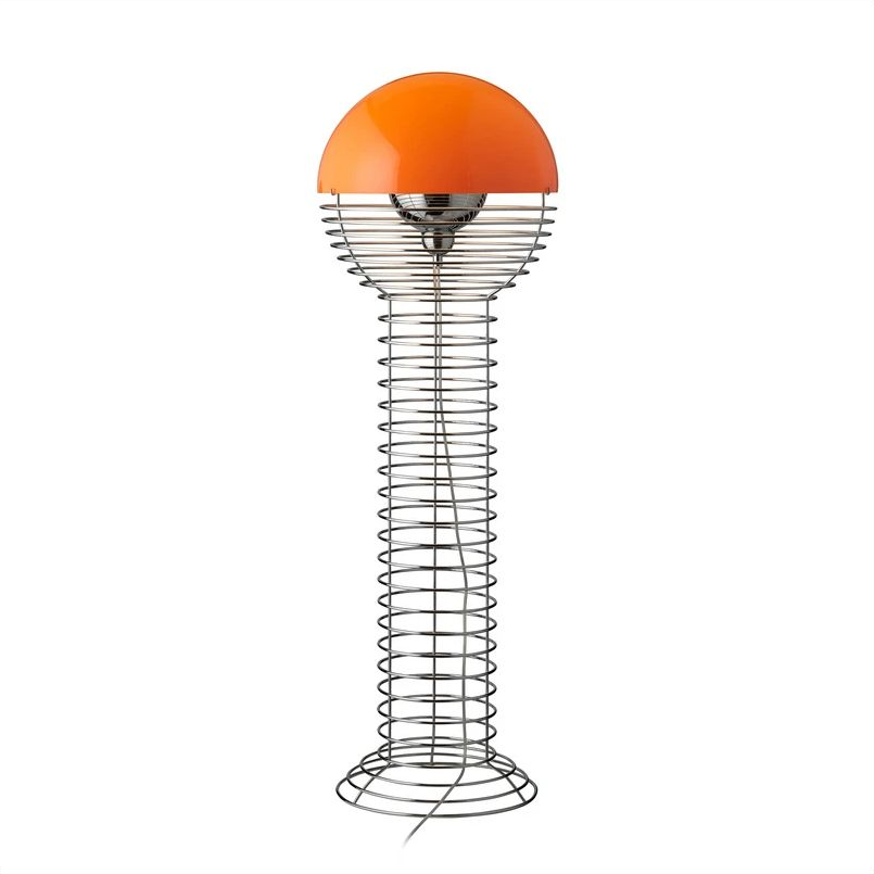 Verpan Wire Stehleuchte Chrom/Orange – 120 cm
